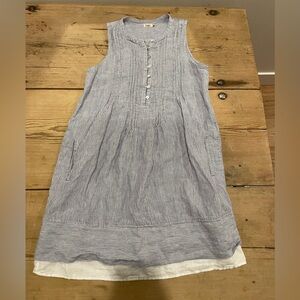 Faherty Blue and White Striped Linen Dress size medium